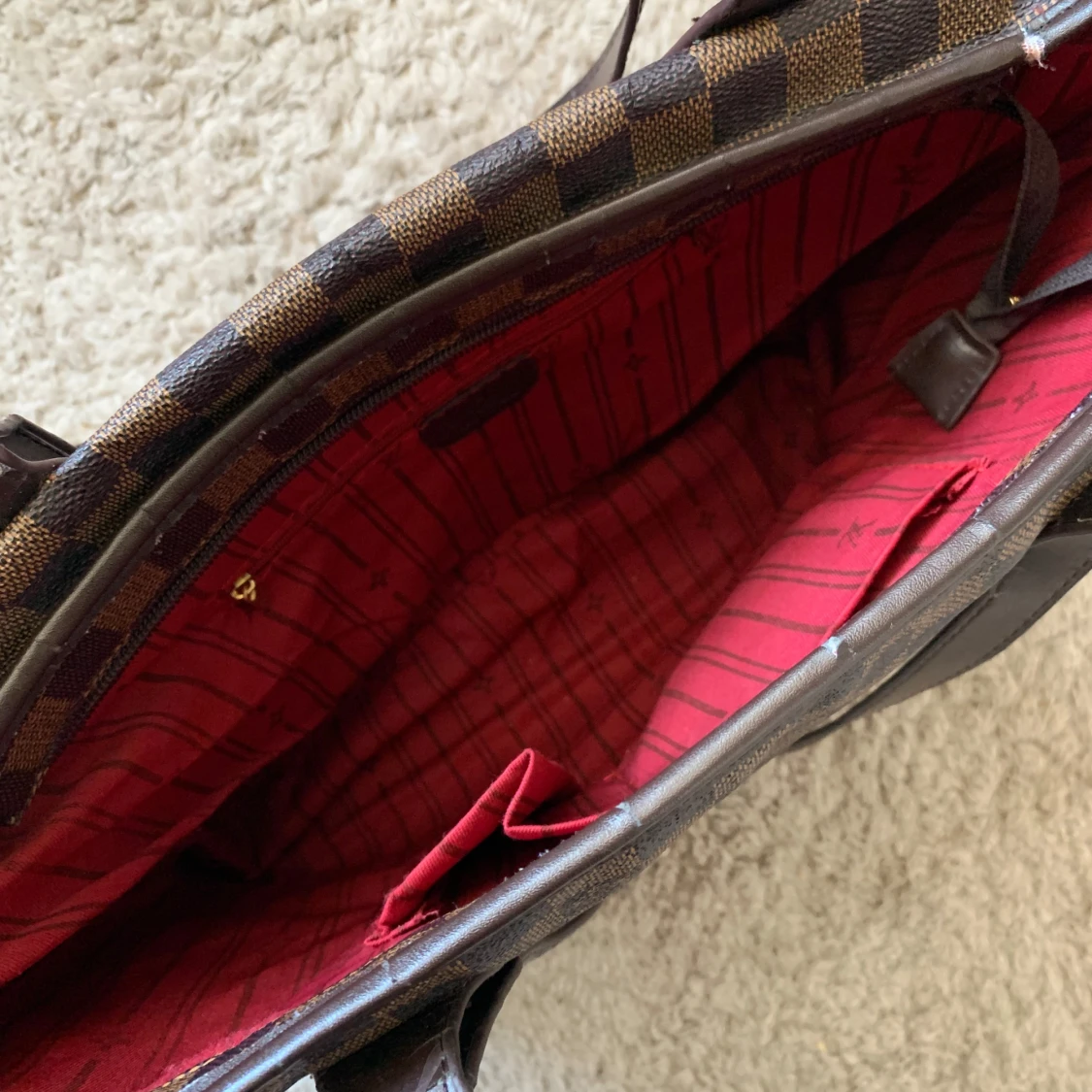 Brun rutig axelväska - 1