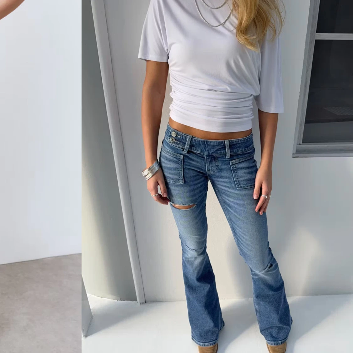 Blå bootcut jeans - 2