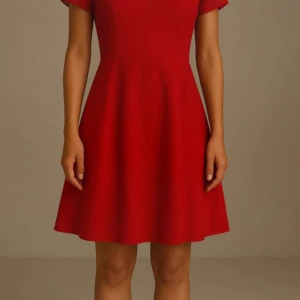 Röd kortklänning från Bik Bok - Säljer en röd kortklänning från Bik Bok i storlek XS. Klänningen har korta ärmar, v-ringning och en lätt utställd kjol. Perfekt för dig som vill ha en enkel med snygg look. Dragkedja i ryggen för enkel påklädning. Helt ny prislapp med