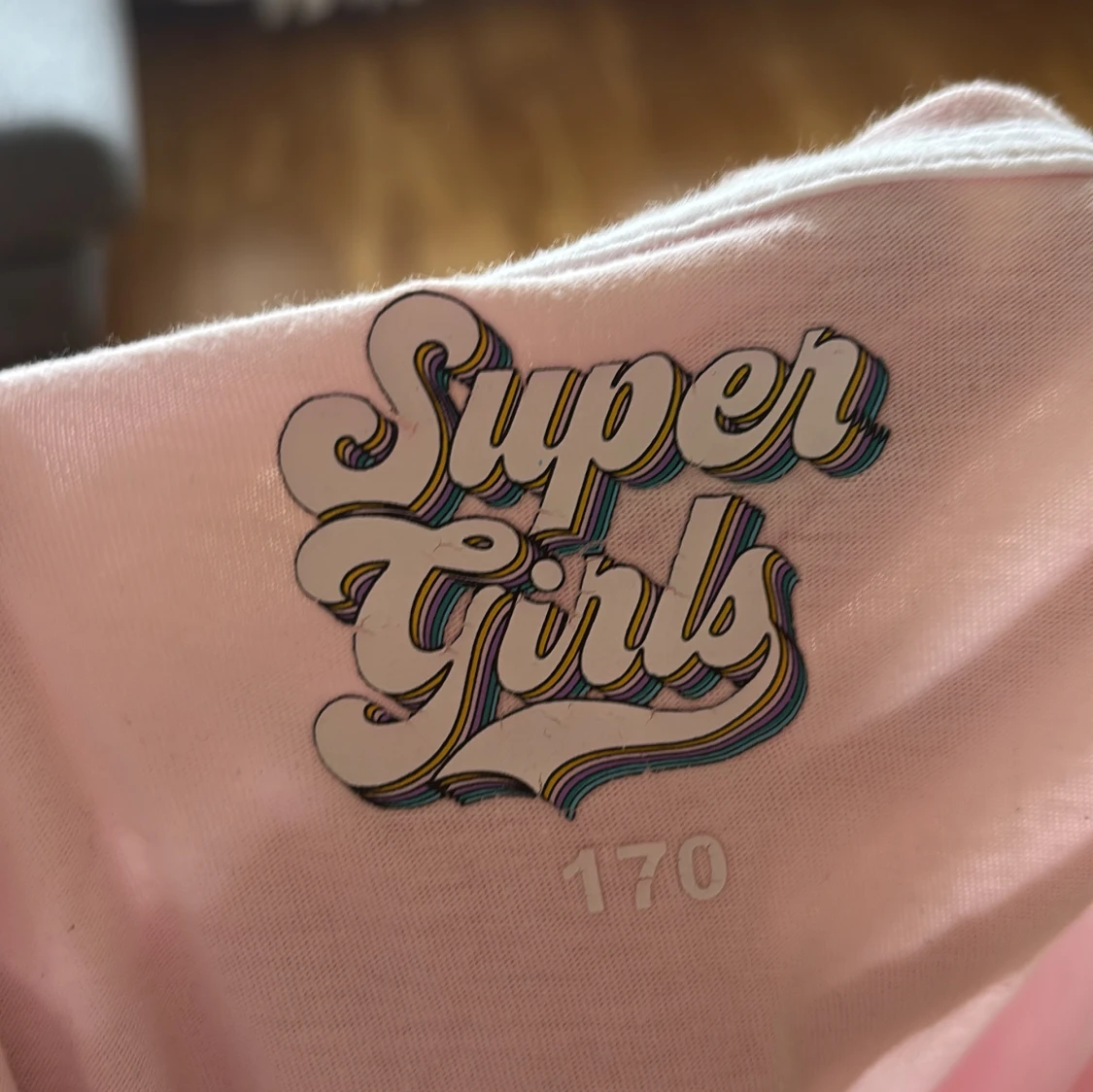 Rosa pyjamasklänning med tryck 'Super Girls' - 1