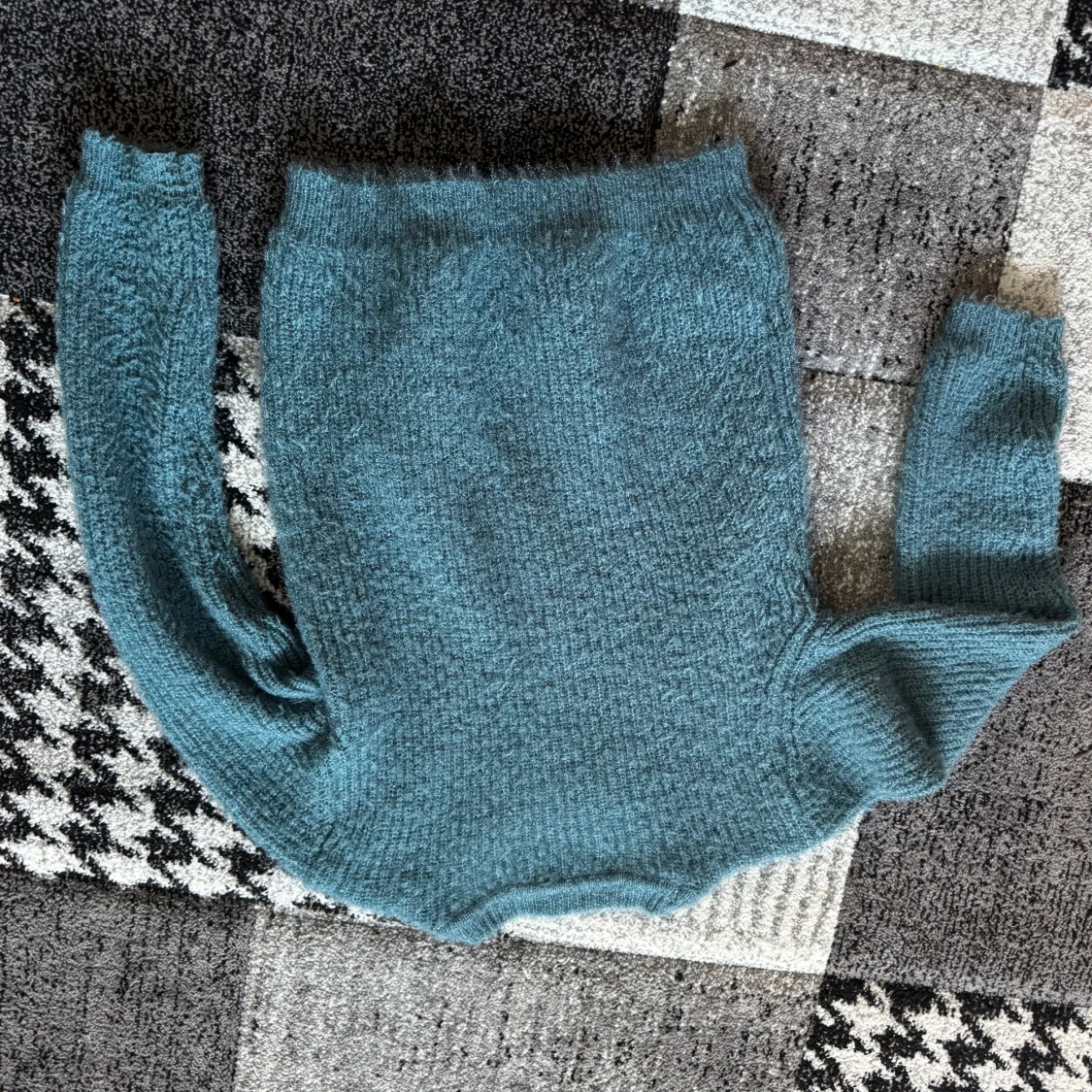 Blå stickad tröja från vero moda  - 1