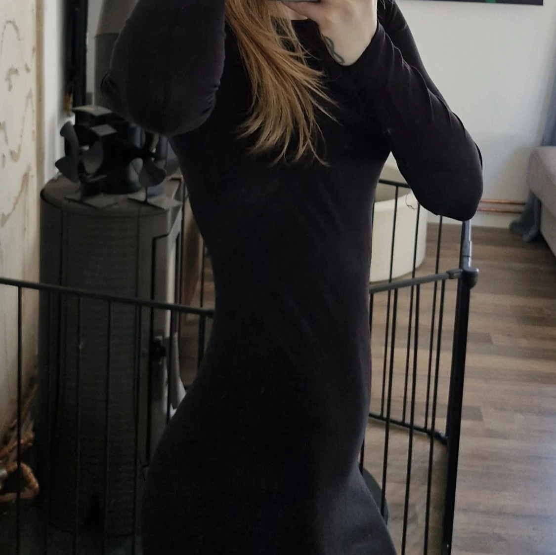 Svart ribbad långklänning från Lager 157