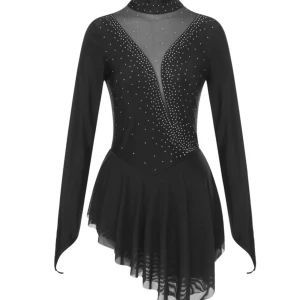 Svart glittrig konståknings kläning  - Supersnygg svart konståknings dräkt som är perfekt till bland annat konståknings tävlingar och är väldigt fin 