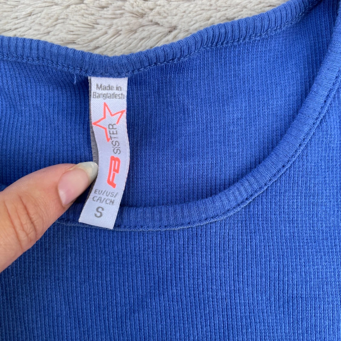 Blå ribbad topp från FB Sister - 2