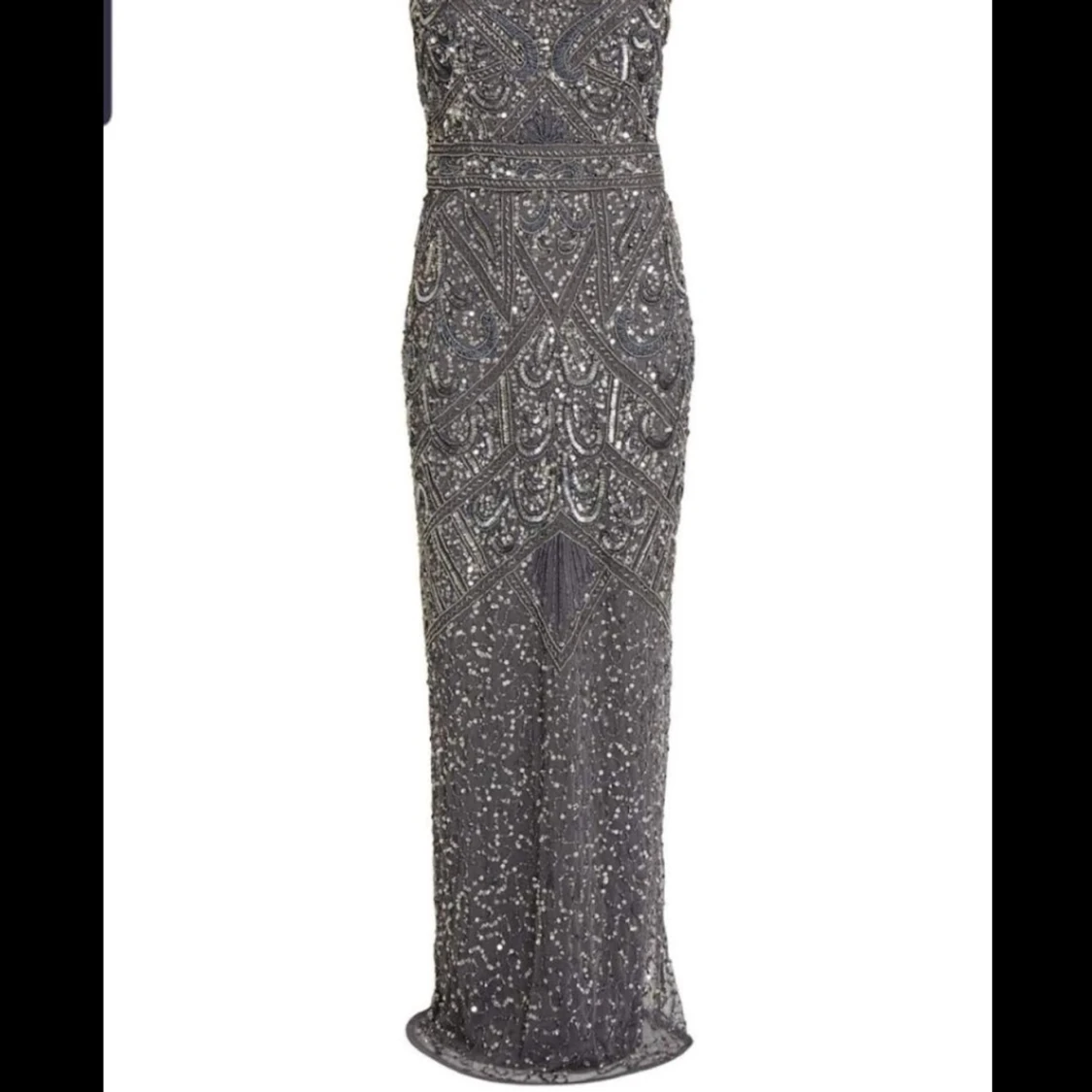 Glittrig långklänning med paljetter - 3