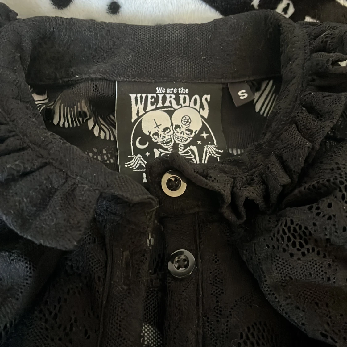 Svart spetsblus Killstar S - 1