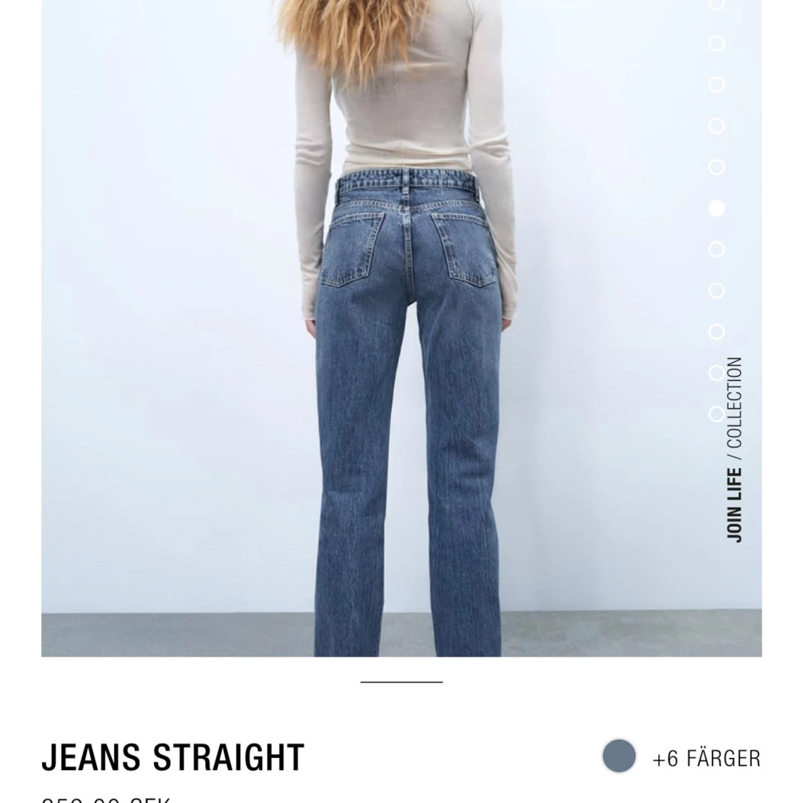 Blå raka jeans
