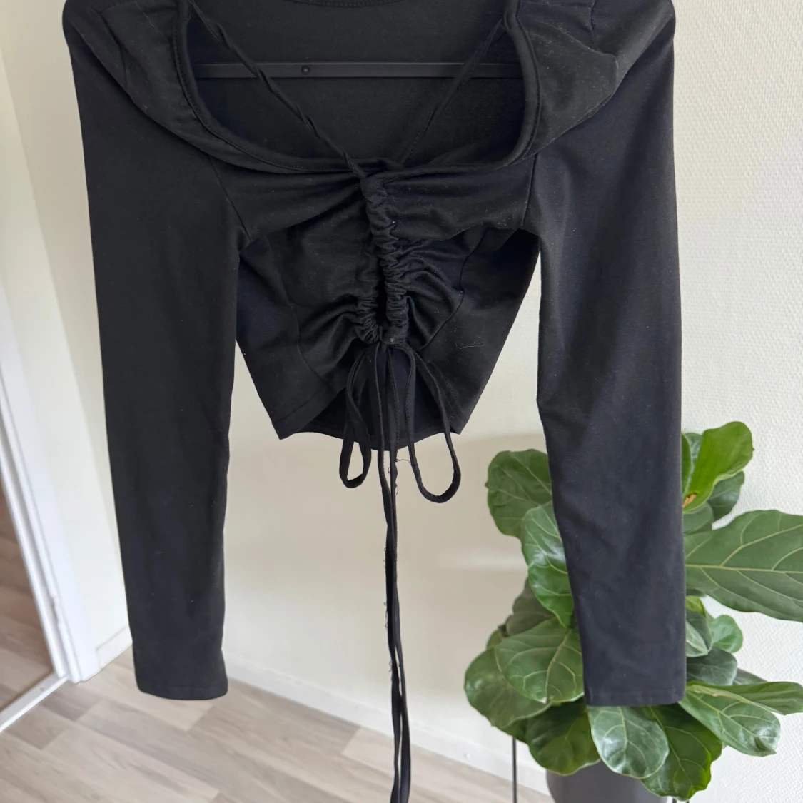 Svart långärmad snörningstopp Shein - 2