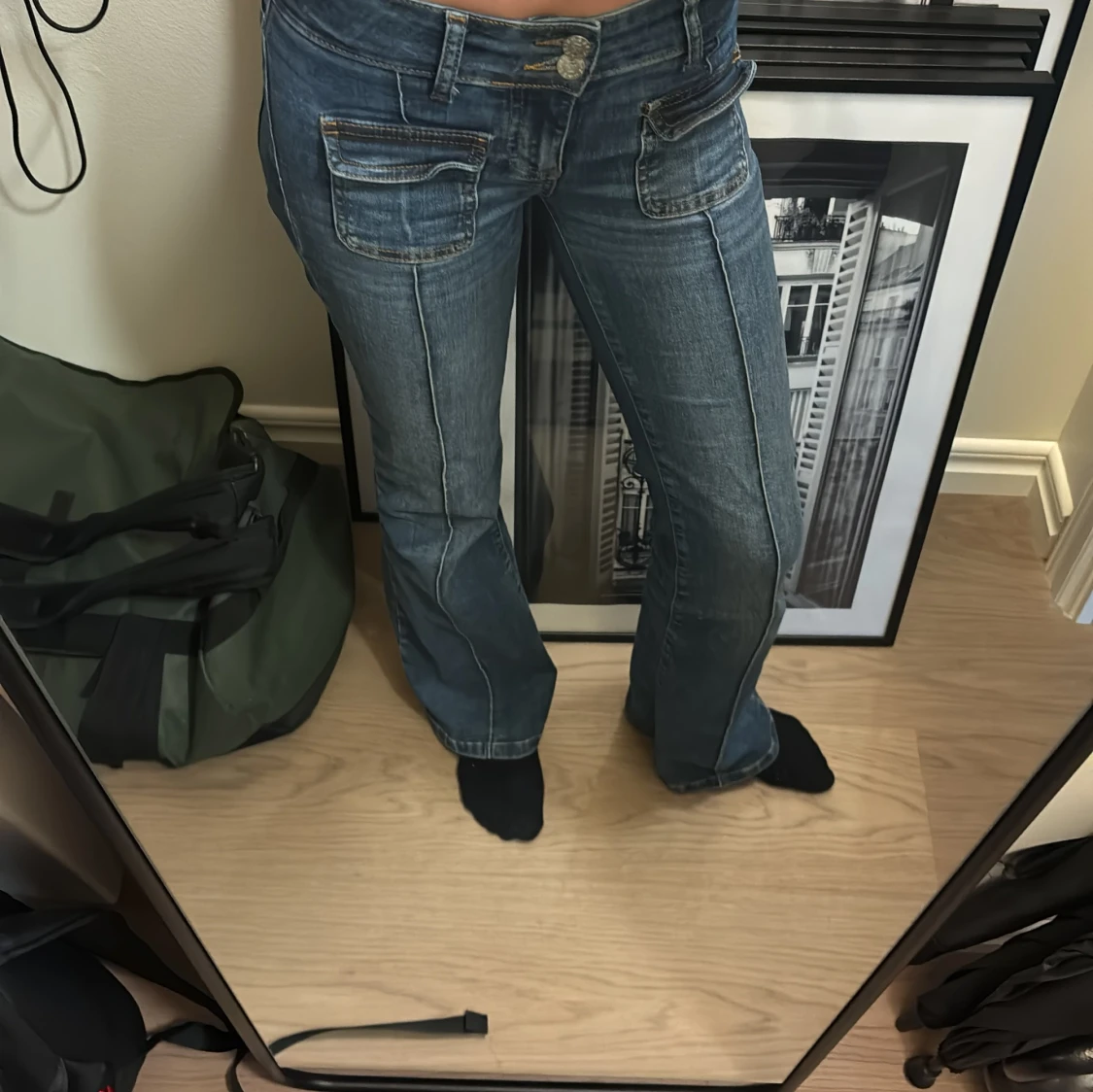 Nelly jeans( blå bootcut jeans/ lowaist ) - 2