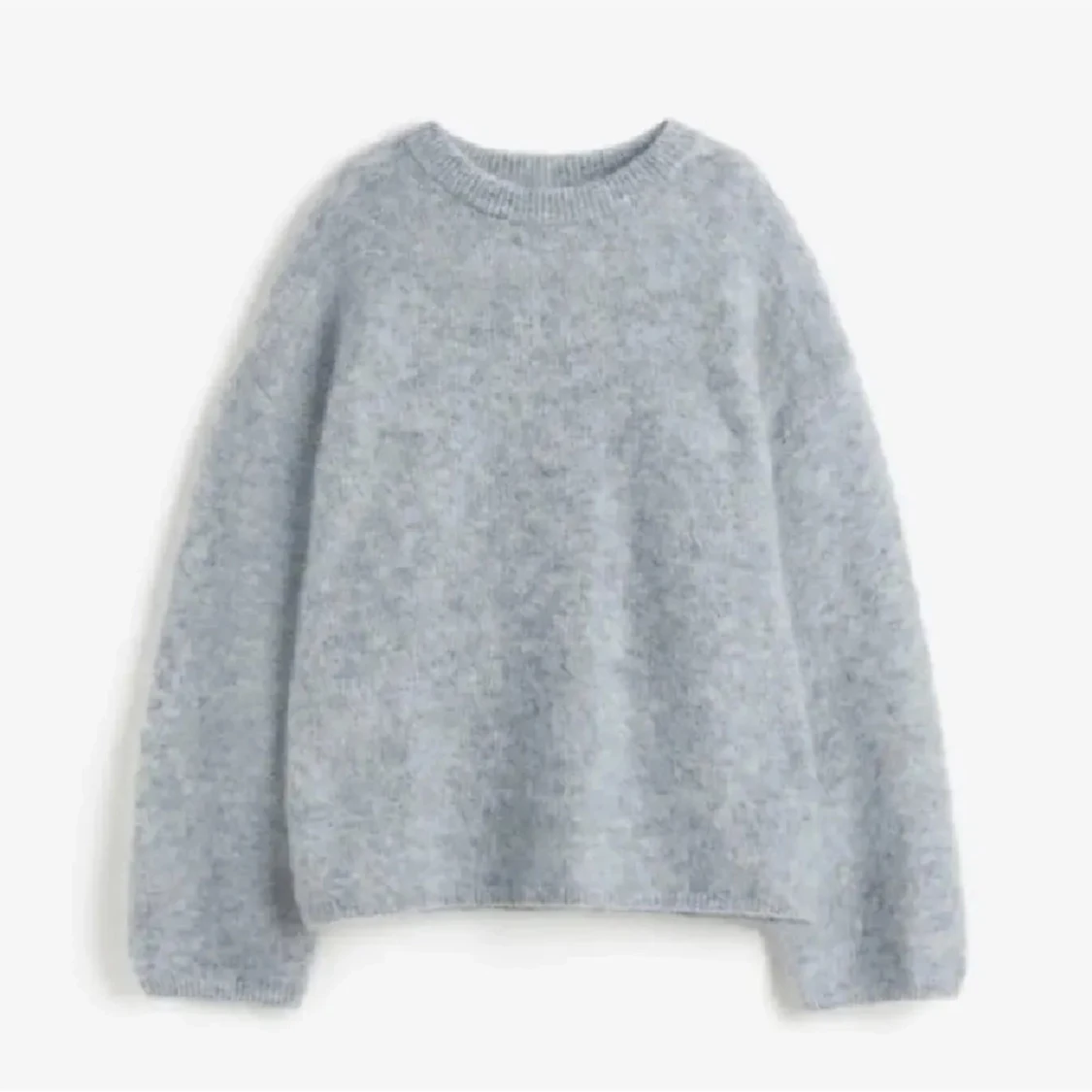 Ljusgrå stickad tröja mohairblandning H&M