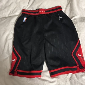Chicago Bulls basketshorts Jordan - Snygga basketshorts från Jordan x NBA med Chicago Bulls-logga. Svart bas med röda detaljer och ränder, elastisk midja och broderade loggor. Perfekta för basket eller streetwear. Klassisk sportig look med coola detaljer.