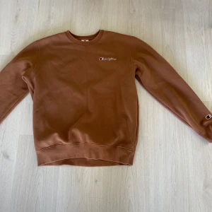 Brun sweatshirt från Champion M - Säljer en brun sweatshirt från Champion i storlek medium. Tröjan har rund hals, långa ärmar och klassisk Champion-logga broderad på bröstet och ärmslutet. Mjuk insida och ribbade muddar för extra komfort. Perfekt för en chill och stilren look.