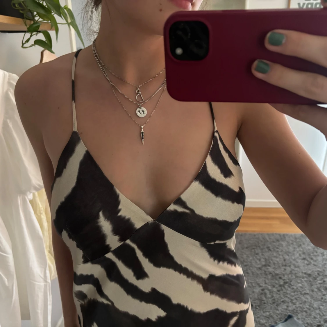 Zebramönstrad långklänning  - 1