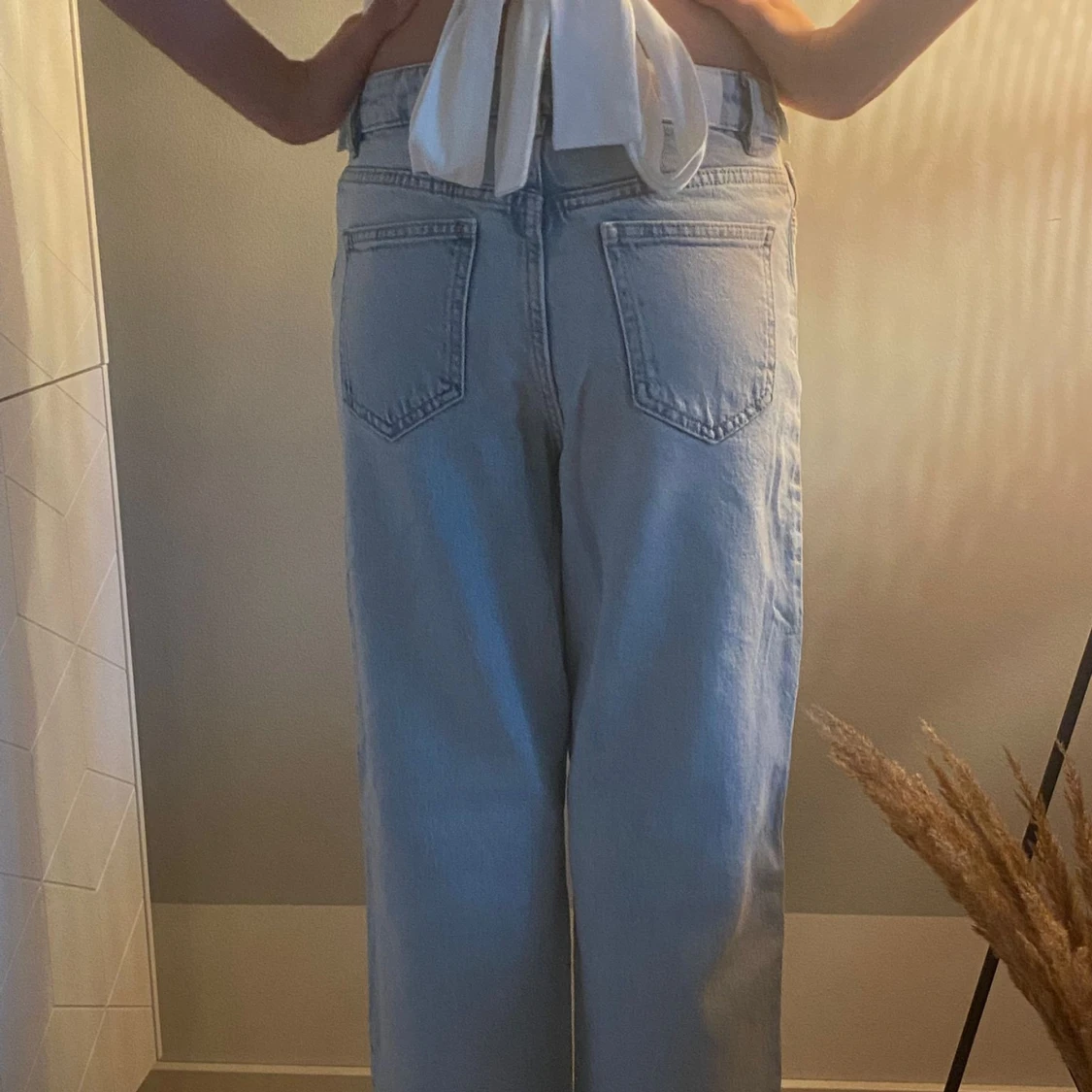 Ljusblå wide jeans med hög midja - 2