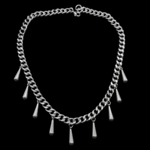 Halsband  - 🖤Mycket vackert halsband med droppform.Kedjans  tjocklek -7mm. Rostfritt stål. Droppformade hängen -15mm. Längd-40cm