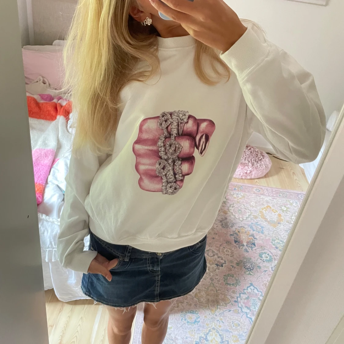 Sweatshirt med tryck