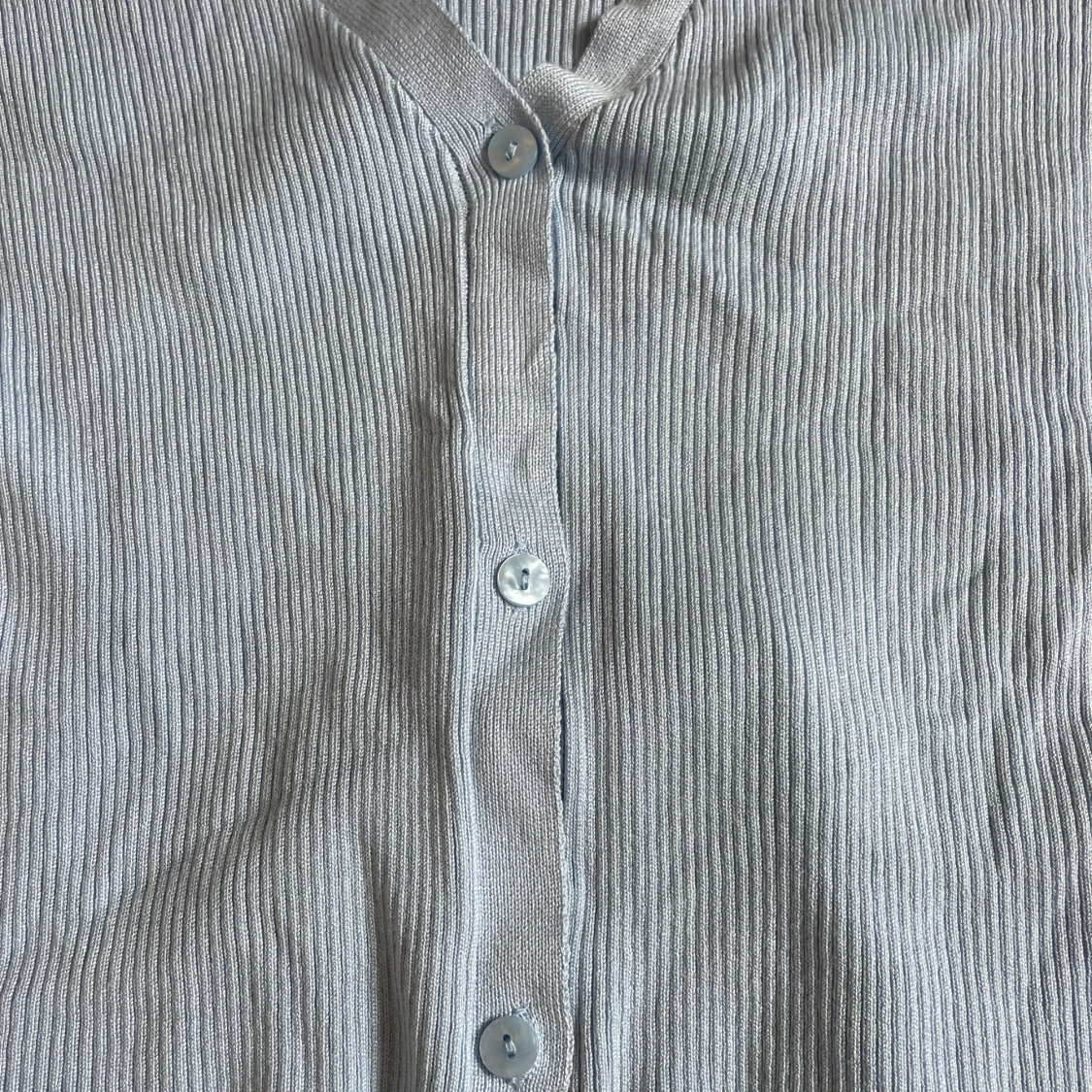 Ljusblå ribbad kofta från Zara - 1