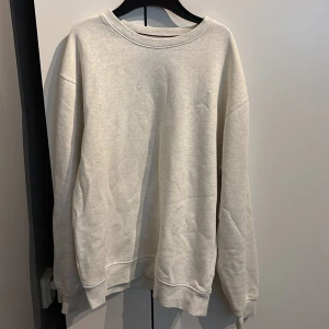 Sweatshirt  - Säljer en stilren ljusgrå sweatshirt från Jordan med broderad Jumpman-logga på bröstet. Tröjan har rund hals, långa ärmar och en relaxed passform. Perfekt för chill dagar eller när du vill ha en clean look. Materialet är mjuk bomullsmix.