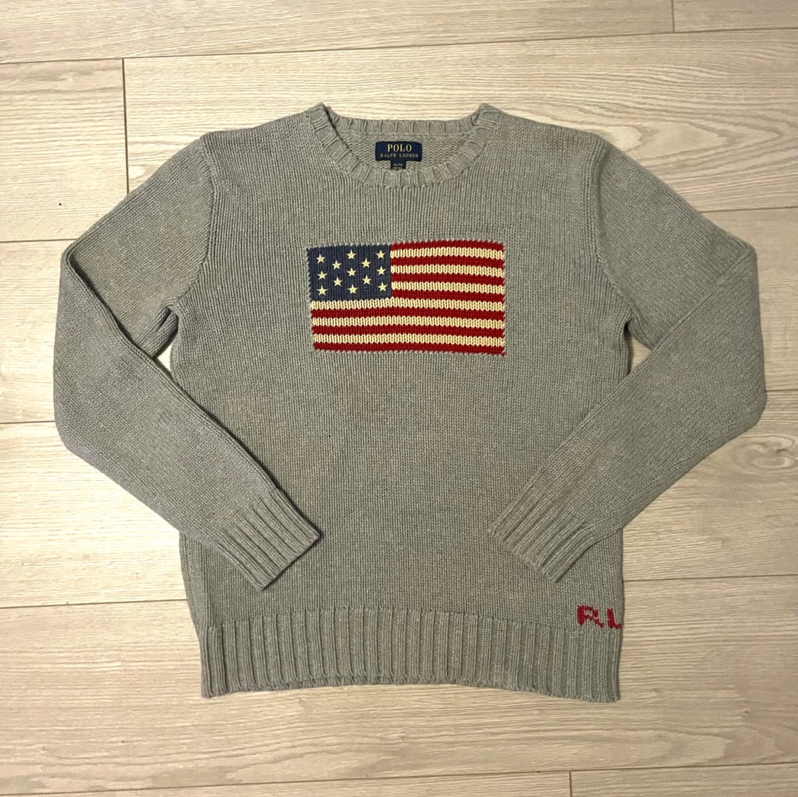 Grå stickad tröja Polo Ralph Lauren 🇺🇸💯