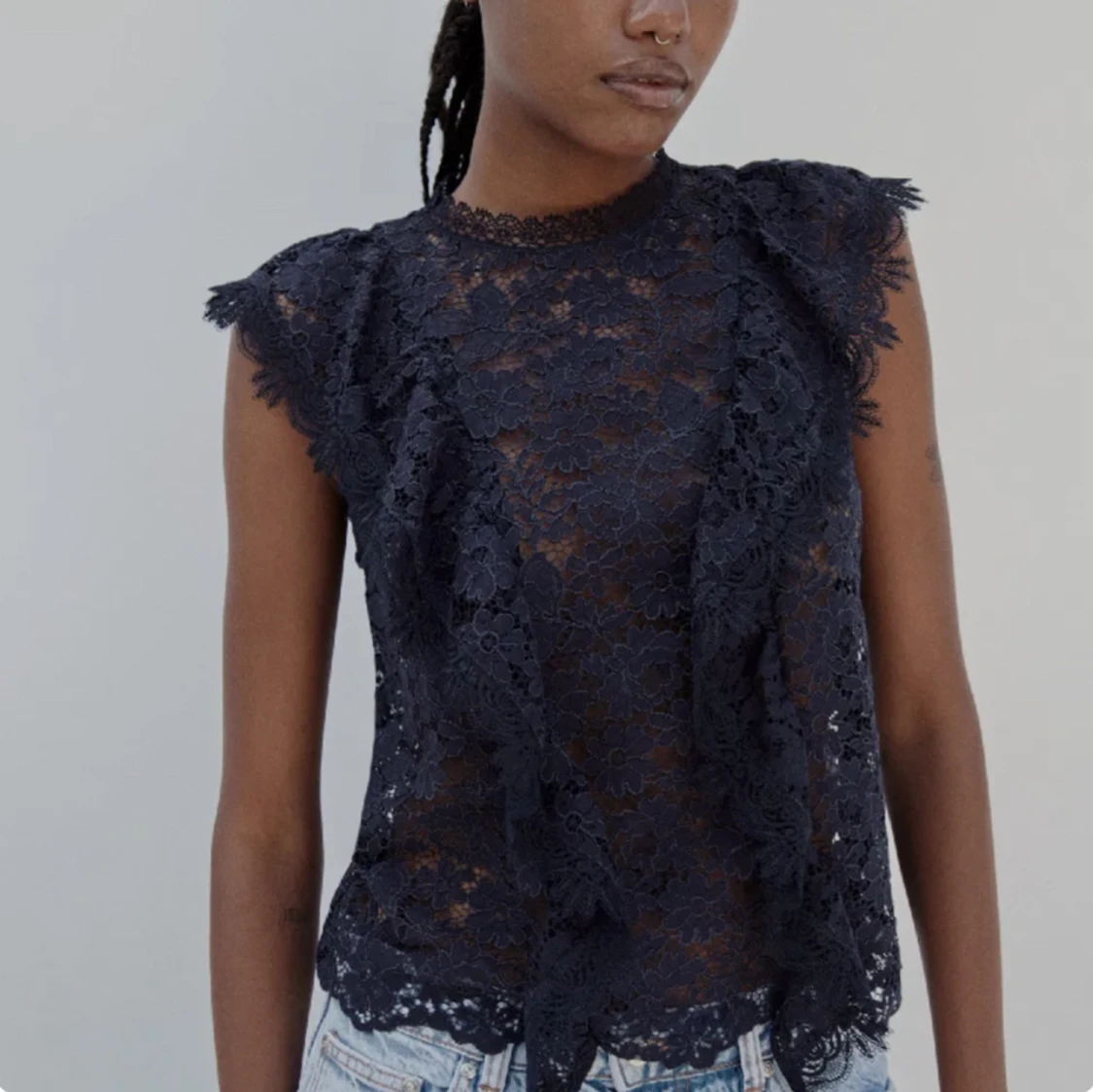 Marinblå topp från zara