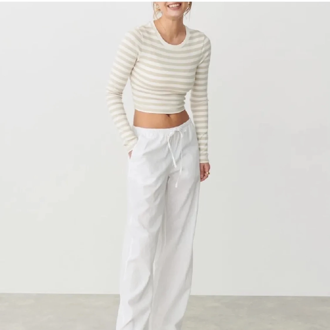 Lågmidjade linnebyxor - 91