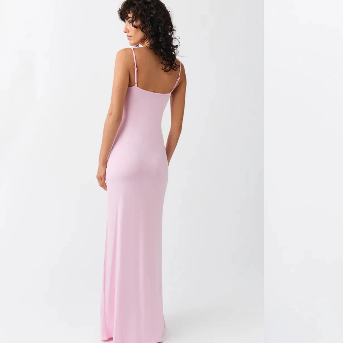strapless open back dress Melody Chain Strap Satin Midi Dress • Shop American Threads Women's Trendy Online Boutique Pink / M main image 1