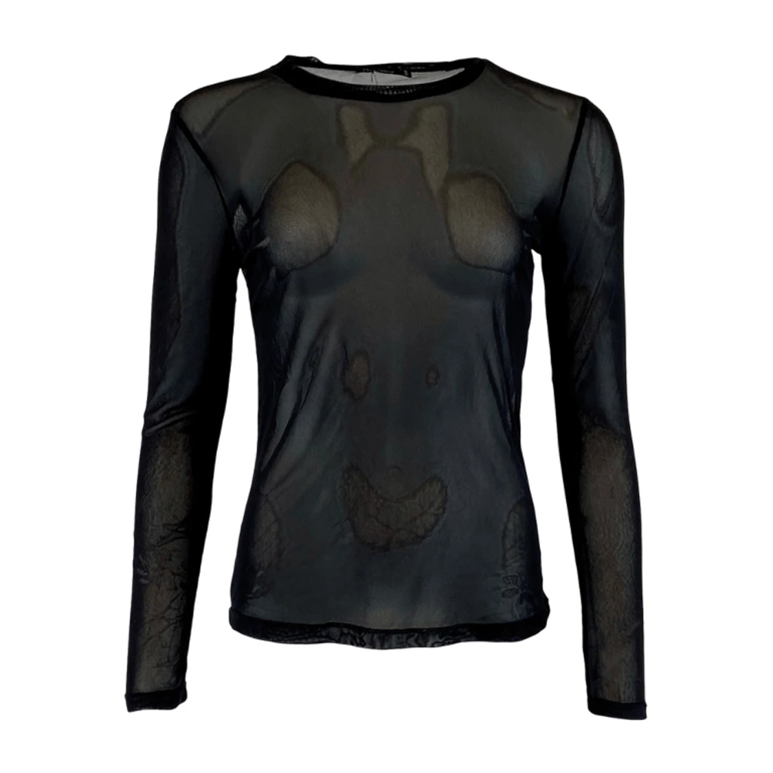 Svart tunn mesh-tröja - 90