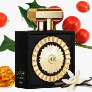 Parfym - Nebras Lattafa. En härlig vanilj och choklad parfym. 🥰Mycket lik Bille Ellish parfymen. Köpte den nyligen, endast testad alltså använt 3 sprut. Köpt för 450kr, priset kan diskuteras och skriv för fler bilder🥰🥰