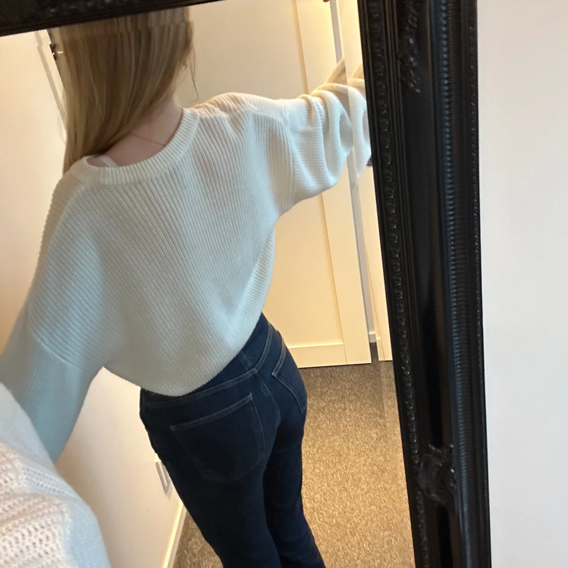 Vit stickad tröja  - 92