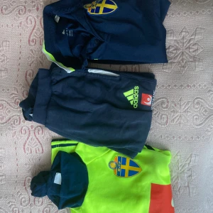 Svenska landslaget kit - Svenskalandslaget kit från 2016. Ingår mjukisbyxor, piquetröja och träningströja. Mjukisbyxorna något utnötta men funkar absolut!