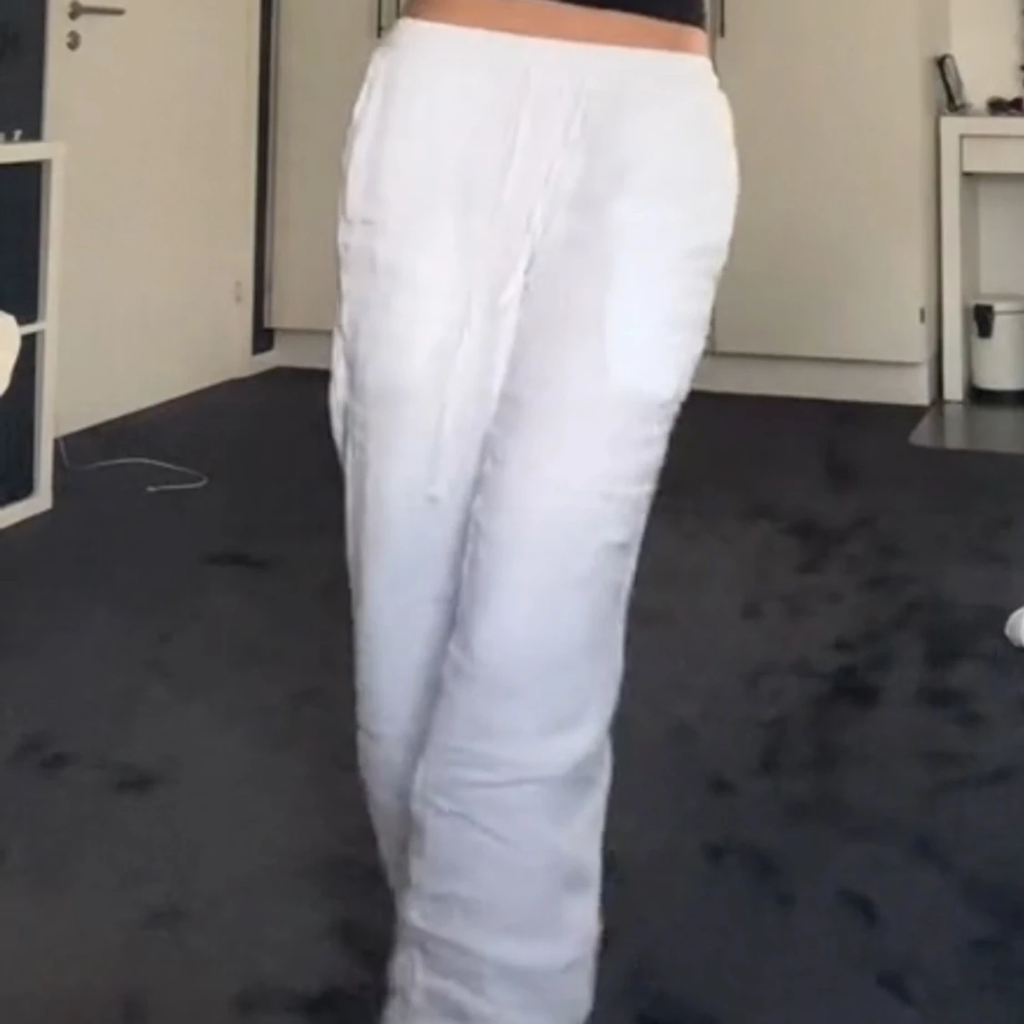 Lågmidjade linnebyxor