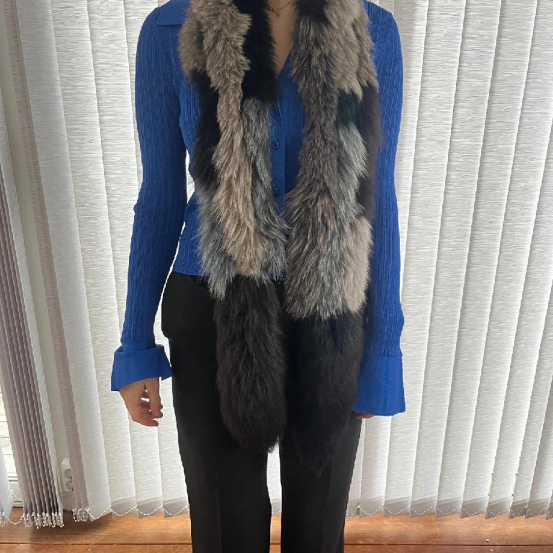 Sällsynt silver och blå räv ”sjal"