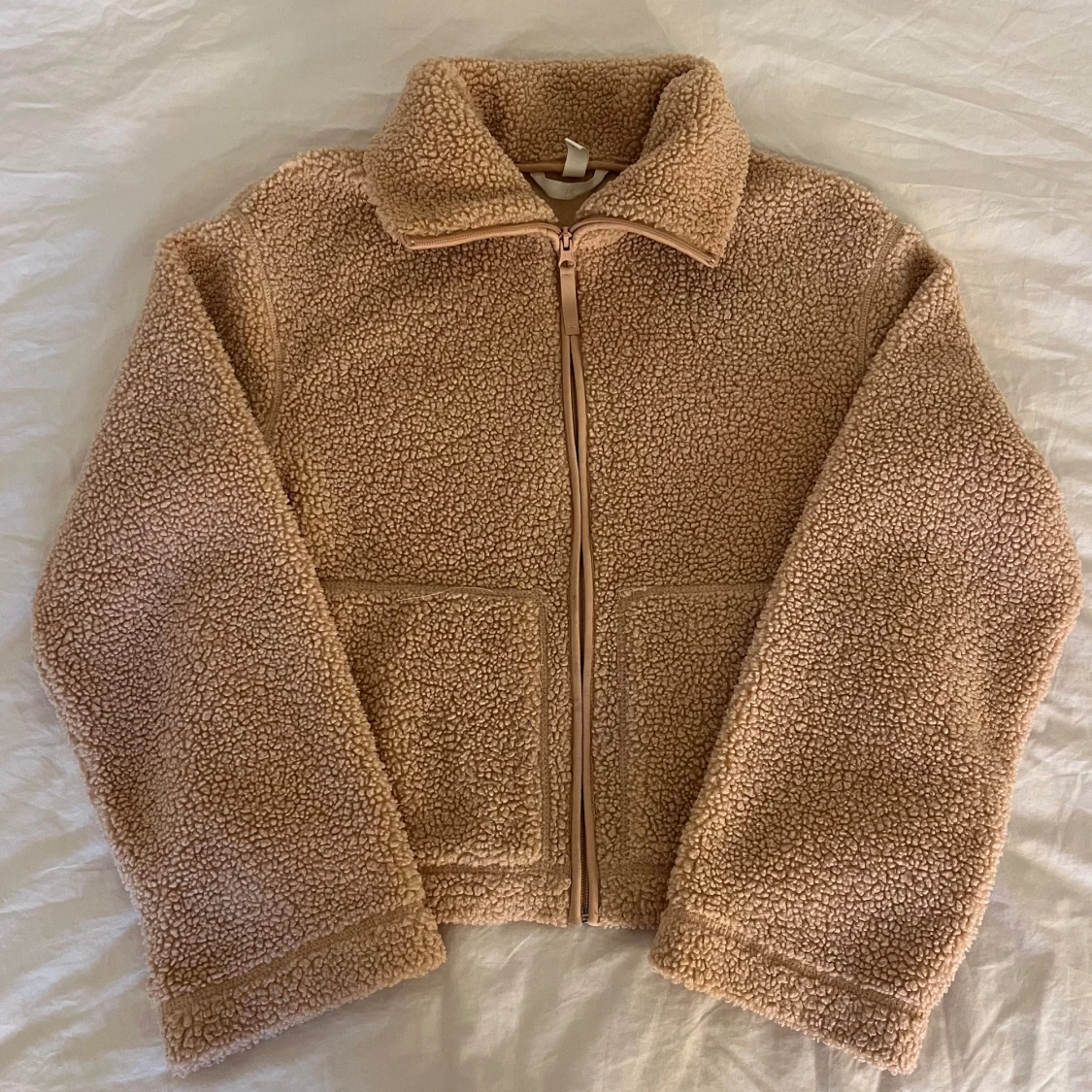 Beige teddyjacka - 90