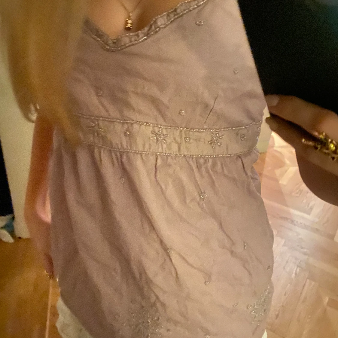 Lila glitter linne - 90