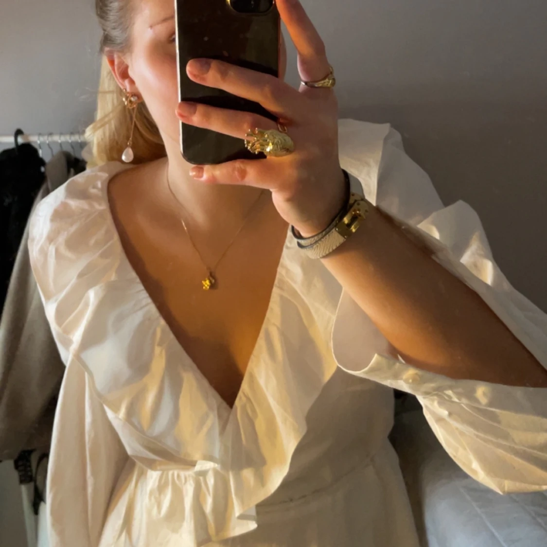 Vit volangklänning - 91