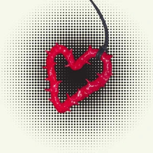 𓇼HEART𓇼 - handgjord berlock av fimolera ca 6x6cm ✮ glaserad med glansigt lack ✮ skinnsnöre som går att knyta 