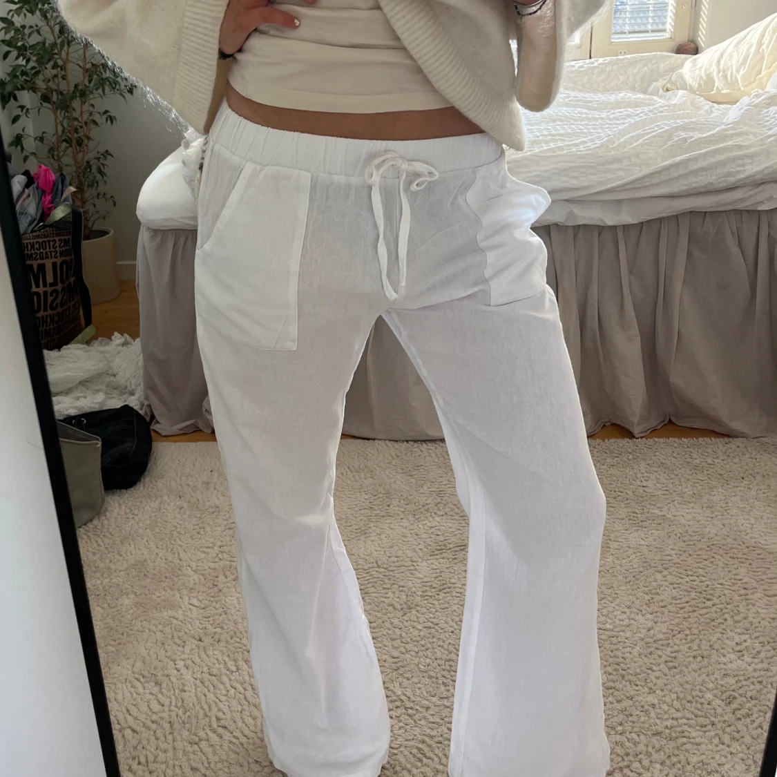 Vita linnebyxor  - 91