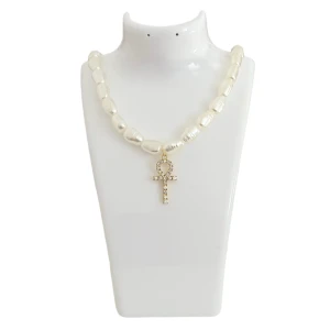 Pärlhalsband  - Elastiskt halsband  45cm+5cm förlängning 