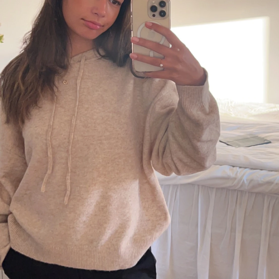 Stickad tröja luva - 90