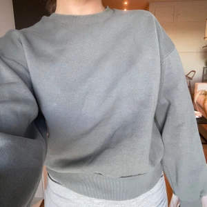 Sweatshirt i kort modell - Kort sweatshirt i lös passform med rund hals, använd några få gånger