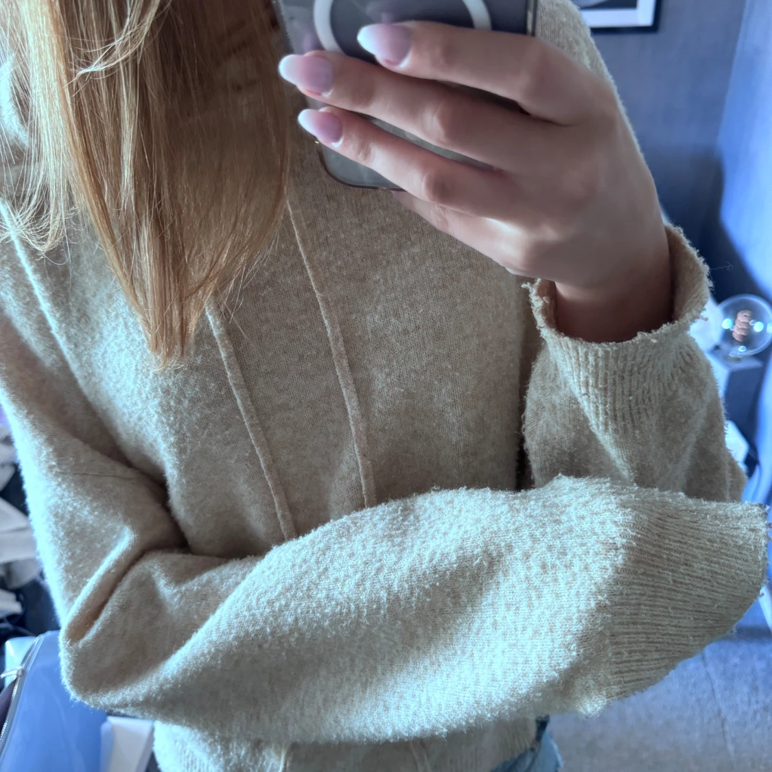 Stickad beige tröja 🤍 - 90