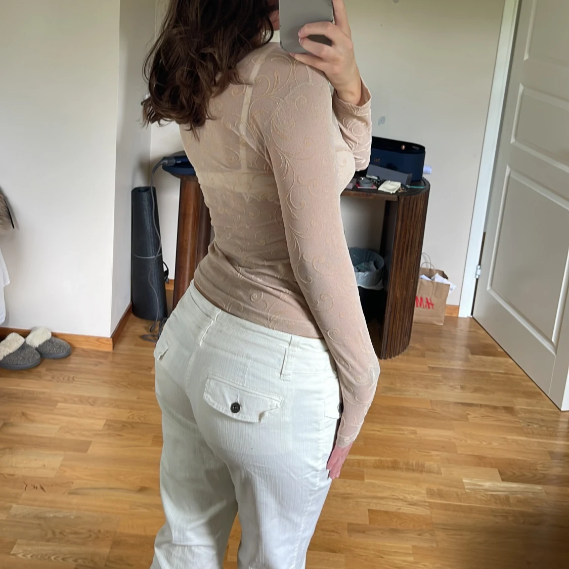 Mesh topp med mönster - 92