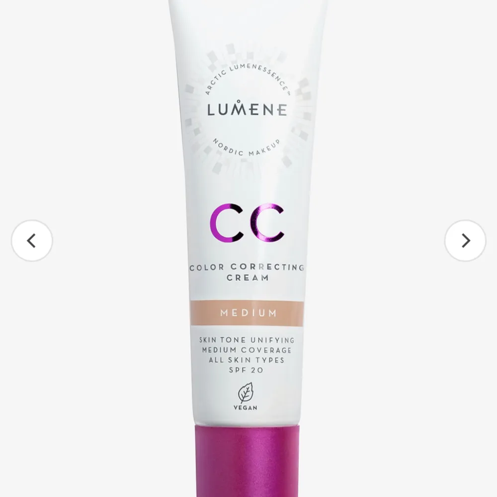 Lumene cc cream i färgen medium. Säljer då den är lite för mörk för mig, ganska mycket produkt kvar💖🥰. Övrigt.