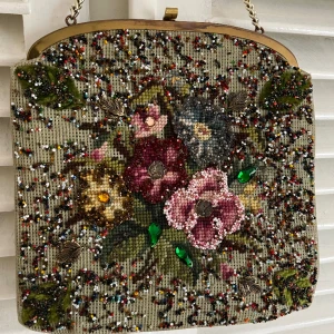 Vintage Purse - Super cute and rare of it’s kind. Because the purse has had a fun life a few pearls are missing, as seen in photos.
