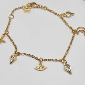 Handgjort armband  - Super cute handgjort armband 🖤●Material-100% rostfritt stål och 18K plated guld ,zirconia kristall. Längd: 16,5cm+2,5cm