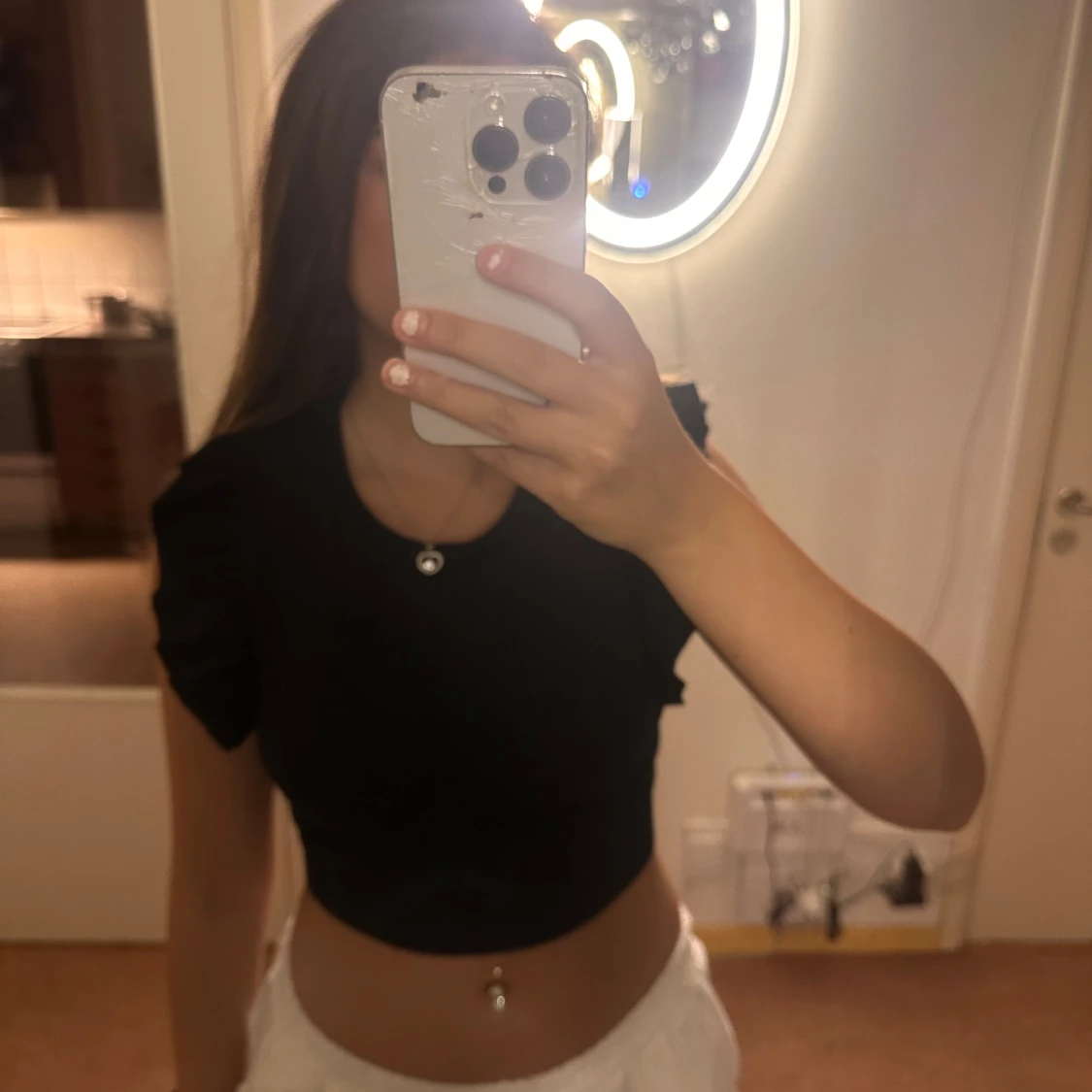 Svart kortärmad topp - 90