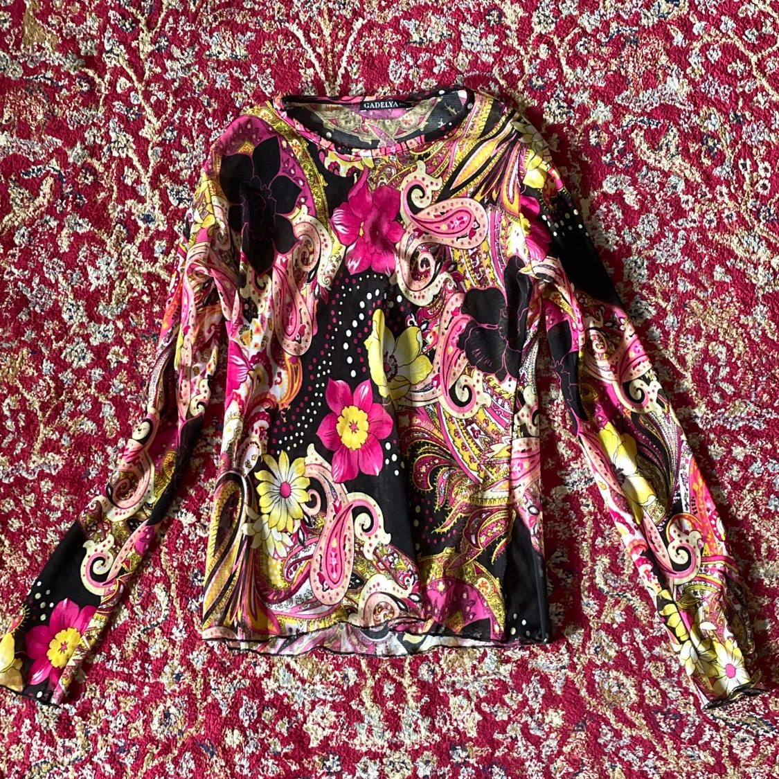 Bohemisk långärmad mesh-tröja  - 2