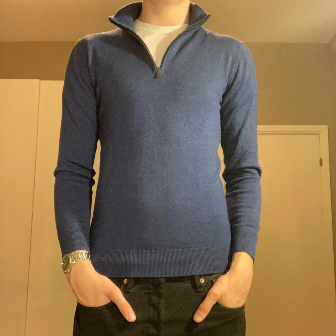 Half zip i 100% merino ull - 90