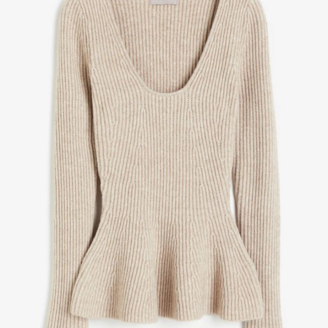 Hm beige stickad peplumtopp - 91