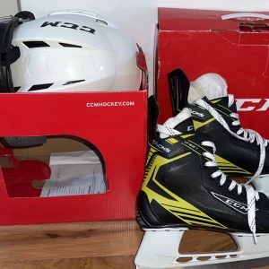 Skridskor plus hjälm  - Helt nya skridskor storlek 40,  Hjälm storlek SM-25